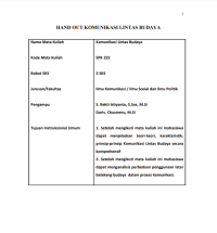Image of Hand Out Komunikasi Lintas Budaya