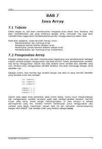 Image of JENI Intro1 Bab 07 Java Array