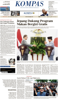 Image of Koran Kompas : Jepang Dukung Program Makan Bergizi Gratis