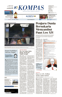 Image of Koran Kompas : Penjuru Dunia bersukaria Menyambut Paus Leo XIV