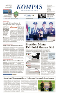Image of Koran Kompas : Presiden Minta TNI-POLRI Mawas Diri