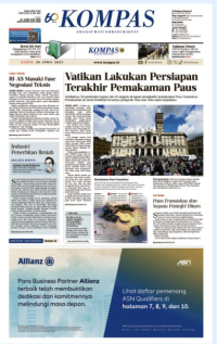 Image of Koran Kompas : Vatikan Lakukan Persiapan Terakhir Pemakaman Paus